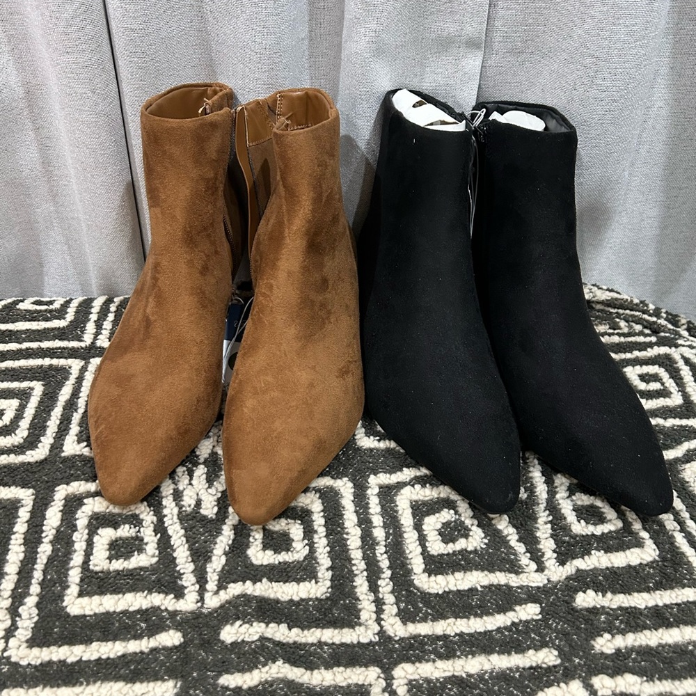 Universal Thread Black and Tan Ankle Booties lot of 2